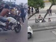 Lima: barrista roba moto de policía en plena Vía Expresa