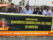 Trujillo: protestan policías y miembros de las Fuerzas Armadas en retiro