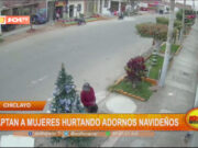 Chiclayo: captan a mujeres hurtando adornos navideños