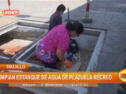 Trujillo: limpian estanque de agua de Plazuela Recreo
