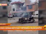 Chiclayo: vecinos queman mototaxi y detienen a delincuentes