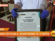 Trujillo: otorgan certificado al Archivo Regional de La Libertad