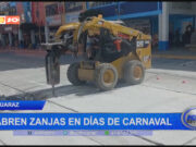 Huaraz: abren zanja en días de carnavales