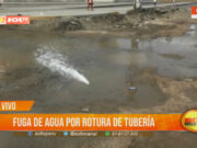 Trujillo: fuga de agua por rotura de tubería intersección de la Av. Mansiche con Pablo Casals