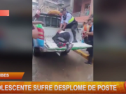 Tumbes: adolescente sufre desplome de poste