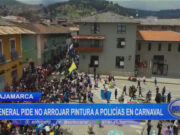 Cajamarca: general pide no arrojar pintura a policías en carnaval