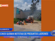 Cajamarca: vecinos queman mototaxi de acusados ladrones