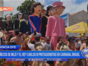 Muñecos de Milei y el rey Carlos III protagonistas en carnaval de Brasil