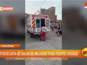 El Porvenir: motociclista se salva de milagro tras fuerte choque