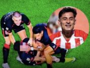 Jugador de Estudiantes convulsiona en pleno partido contra Boca y es llevado en ambulancia.