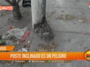 Trujillo: poste inclinado es un peligro para vecinos y transeúntes