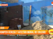 Trujillo : rompen vereda y afectan mural de colegio
