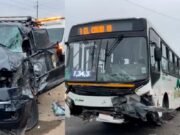 La Libertad: un herido tras choque entre bus y camioneta en Virú