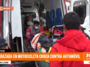 Trujillo: embarazada en motocicleta choca contra automóvil