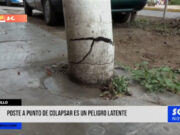 Trujillo: poste a punto de colapsar es un peligro latente