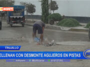 Trujillo: rellenan con desmonte agujeros en pistas en La Rinconada