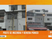 Trujillo: poste de luz se incendia en la Urb. Los Cuatro Suyos