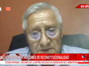 Decano del CAL, César Vargas: «Leyes del Congreso merecen acciones de inconstitucionalidad»