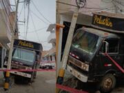 Trujillo: camión que impactó contra poste de luz en La Esperanza aún no es retirado