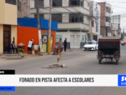 Chiclayo: forado en pista afecta a escolares