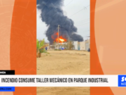 La Esperanza: incendio consume taller mecánico en Parque Industrial