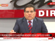 Como medida extrema calificó el congresista Juan Burgos propuesta de pena de cárcel para adolescente delincuente