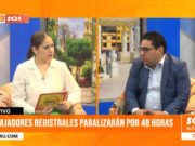 Trabajadores registrales paralizarán por 48 horas