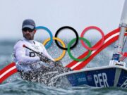 Stefano Peschiera clasificó a la final del dinghy masculino en París 2024