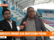 Congresista Enrique Alva inspecciona recursos en la piscina Olímpica de Trujillo
