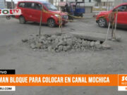 Trujillo: arman bloque para colocar en canal Mochica