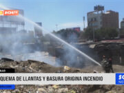 Trujillo: quema de llantas y basura origina incendio