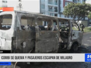 Trujillo: combi se incendia en plena avenida Pablo Casals