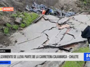 Cajamarca: deslizamiento destruyó gran parte de pista