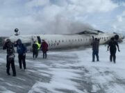 Canadá: avión se vuelca tras aterrizar y deja heridos