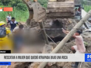 Amazonas: rescatan a mujer que quedó atrapada bajo una roca