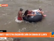 Chiclayo: gestante y obstetra cruzan río Zaña en cámara de llanta