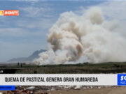 Trujillo: quema de pastizal genera gran humareda