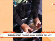 Tumbes: pasajero de bus escondía droga líquida en parlante