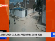 Trujillo: joven lanza celular a predio para evitar robo