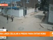 Trujillo: joven lanza celular a predio para evitar robo en Urb. Huerta Grande