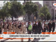 Áncash: comisario fiscaliza el no uso de celulares