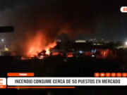 Piura: trágico incendio consume más de 50 puestos en mercado
