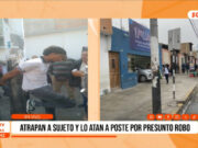 Chiclayo: atrapan a joven y lo atan a poste por presunto robo