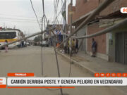 El Porvenir: Camión derriba poste y deja sin luz a mercado local