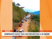 Tarapoto: comerciante cae con su mototaxi a un abismo