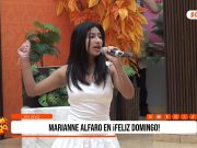Mariane Alfaro encantó con su voz en el set de Feliz Domingo