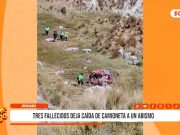 Áncash: tres fallecidos deja caída de camioneta a un abismo