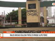 Trujillo: sujetos realizan vandalismo en parque Alipio Ponce