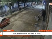 Huaraz: sujetos destruyen material en obra de saneamiento