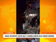 Paiján: accidente bus y camión cañero deja varios heridos